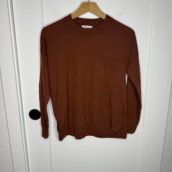 Madewell Lightweight Linen Blend Chest Pocket Knit Sweater Size Small - Picture 1 of 6